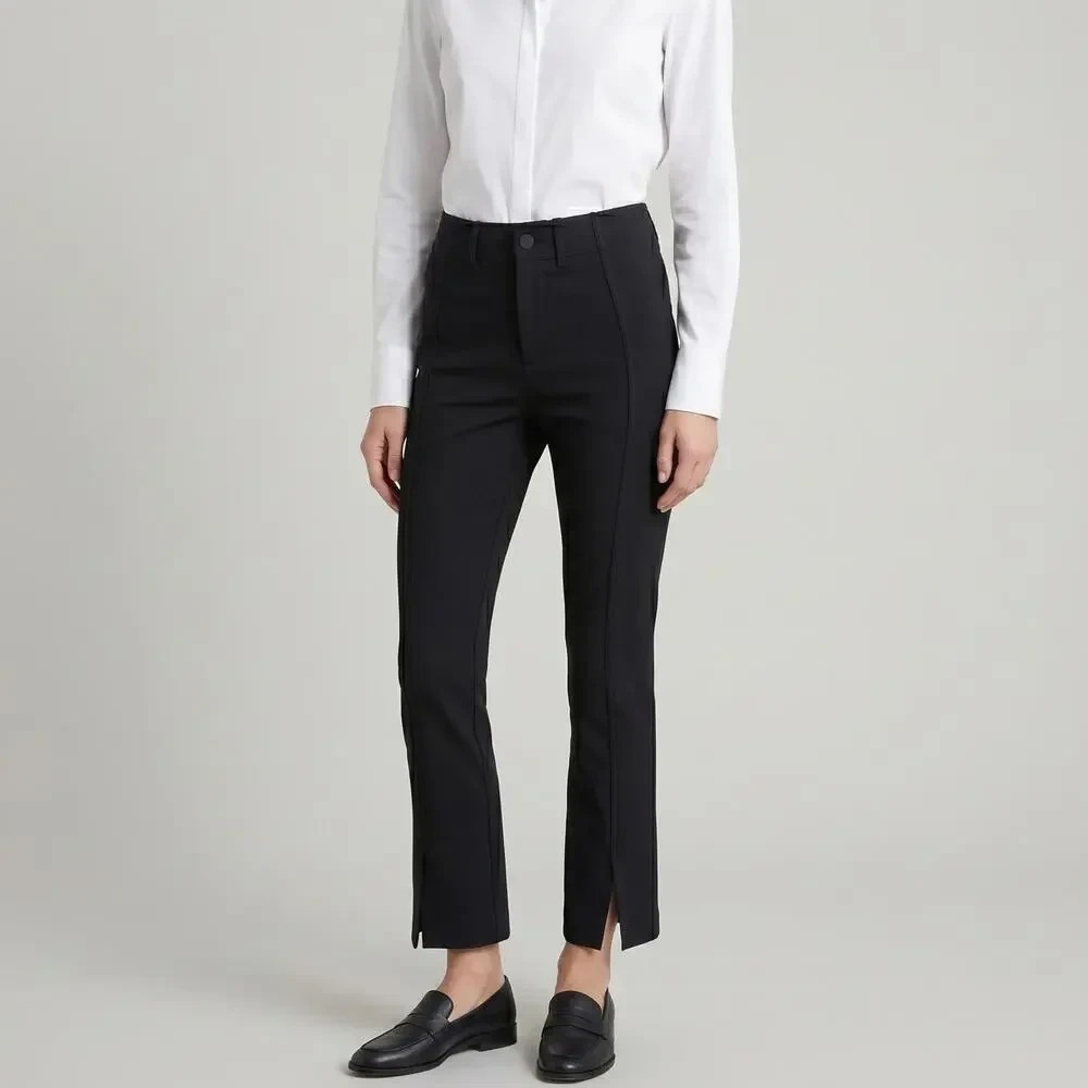 AYR Black The Sizzle Split Cuff Slim Stretch Trouser Pant Size 6